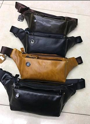 Шкіряна бананка, сумка поясна🔥🔥🔥новинка