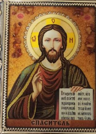 Икона из янтаря казанский спаситель