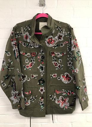 Курточка парка zara, льняная накидка вышитая стильная, редкая