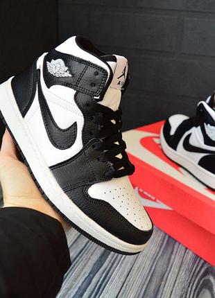 Женские высокие кожаные кроссовки nike air jordan retro #найк