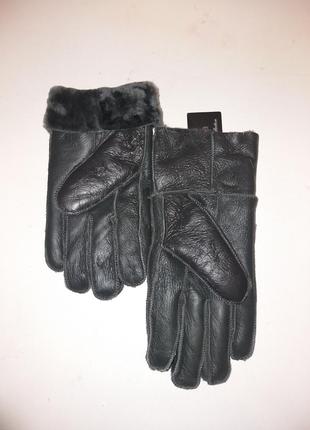 Мужские натуральные кожаные перчатки на натуральной овчине4 фото