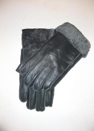 Мужские натуральные кожаные перчатки на натуральной овчине2 фото