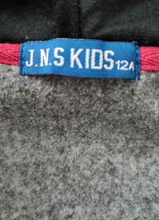 Спортивна кофта на флісі j.n.s kids худі світшот спортивна кофта на дівчинку 12 років куртка товстовка3 фото