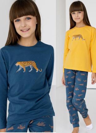 Пижама хлопковая для девочек 8-15 лет с леопардом nicoletta турция