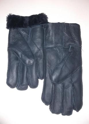 Мужские натуральные кожаные перчатки на натуральной овчине корея