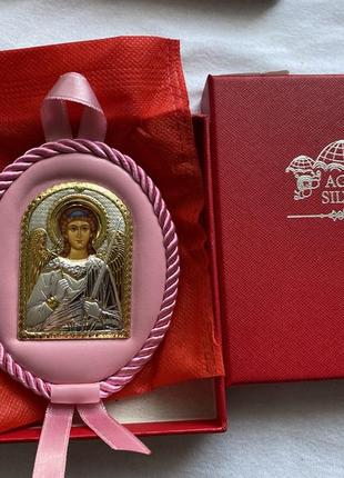 Срібна ікона ангел охоронець👼2 фото