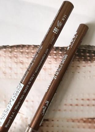 Олівець для макіяжу очей wycon intense eye pencil 21 metallic brown4 фото