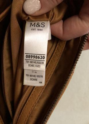 Сумочка кожаная охра marks&spencer на длинном ремешке5 фото