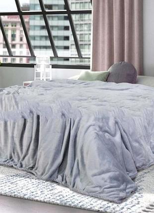 Плед флисовый серый, флисовый плед 200х220 см ярослав