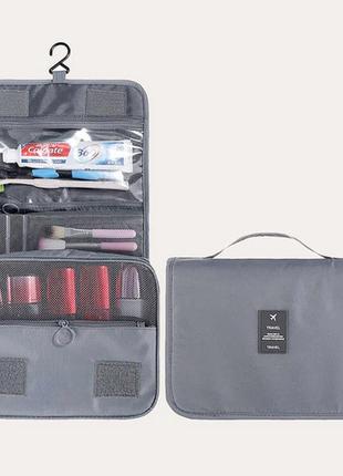 Косметичка органайзер подвесная travel bag серый