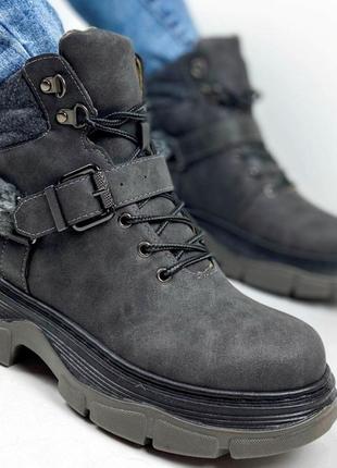 Черевики жіночі зимові 9805 pink сірі