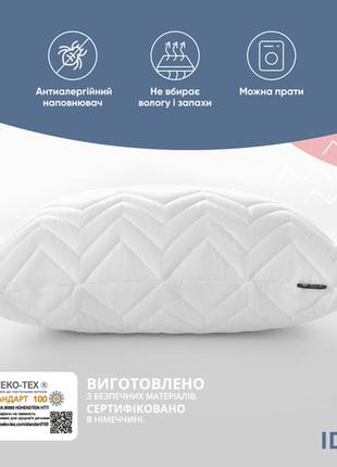 Подушка nordic comfort+ тм ideia 70х70 см на блискавці білий3 фото
