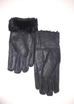 Мужские натуральные кожаные перчатки на натуральной овчине корея перчатки дублёнка дубляж5 фото