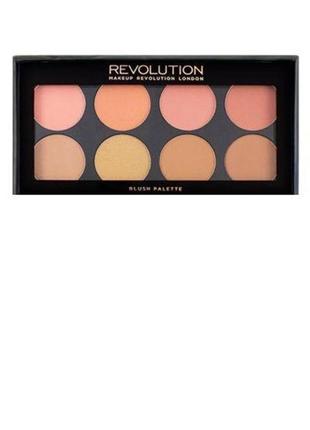 Палитра пудровых румян makeup revolution peachy bronzed goddess
