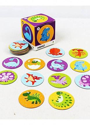Детская настольная игра мемо "динозавры" dodo 300142, 24 фишки