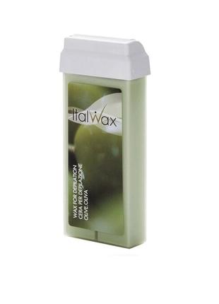 Віск касетний, віск для депіляції тіла олива  ital waxx1 фото