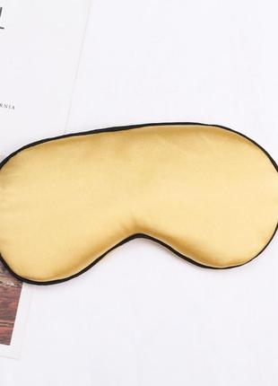 Зручна м'яка маска для сну - пов'язка на очі ''sweet dreams'', стильна класика (золото)1 фото