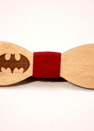 Детская деревянная галстук - бабочка бэтмен