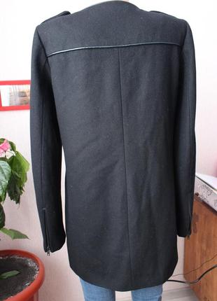 Черное пальто mango с 34 36 размер4 фото