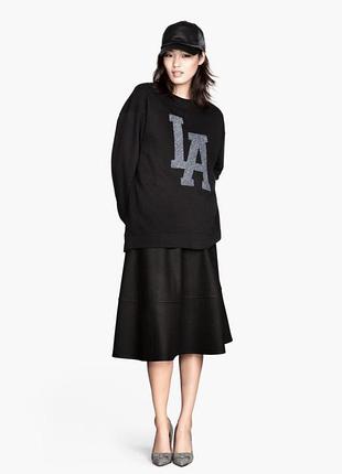 Красива фатурна чорна спідниця сітка  h&m