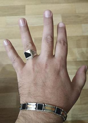 Набір кільце та браслет з сріблом та золотом