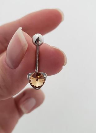 Серебряный пирсинг с фианитами