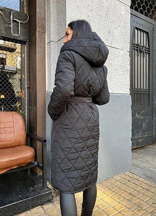 Тёплое пальто с капюшоном куртка пальто стьобаное пальто плащ