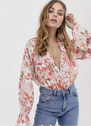Шикарное боди missguided цветочный принт
