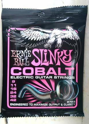 Струни для электрогітари ernie ball 2723 cobalt slinky 9/421 фото