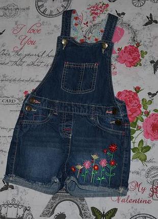 Джинсовый комбинезон с вышивкой nutmeg на 3-4 года