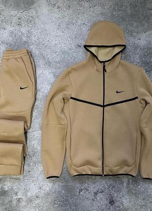 Зимний мужской спортивный трикотажный костюм nike tech fleece