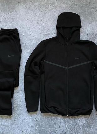 Зимний мужской спортивный трикотажный костюм nike tech fleece