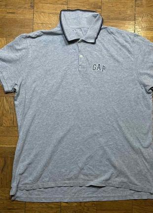 Gap оригинал, базовая футболка поло , серого цвета ,большого размера