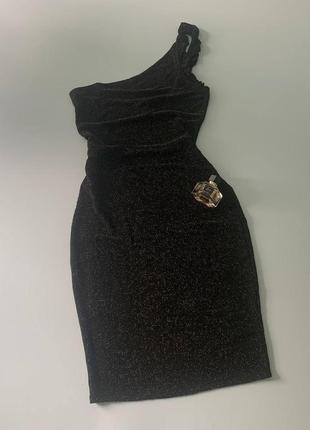 Платье h&m с люрексом на одно плечо s, m4 фото