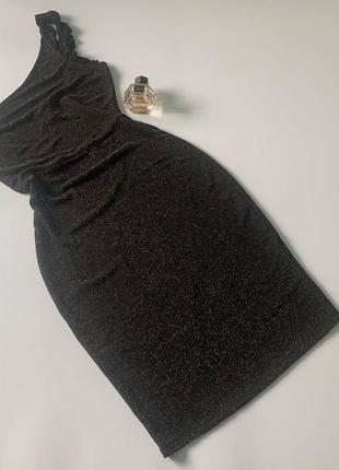 Платье h&m с люрексом на одно плечо s, m