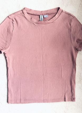 Кроп топ в рубчик короткая футболка рубчік h&m