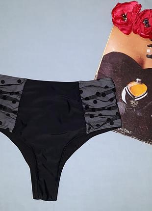 Низ от купальника женские плавки размер 44 / 10 s черный бикини высокие