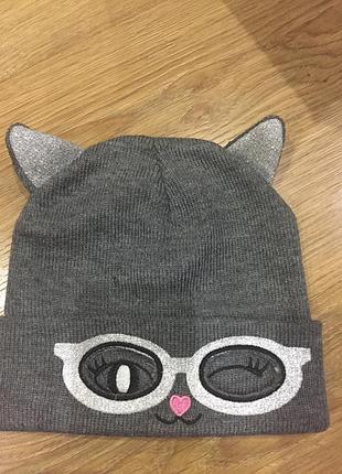 Шапка для девочки ушки глазки