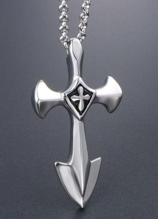 Хрест якір з ювелірної сталі. 6см (21р). не чорніє. краще, ніж срібний хрест.