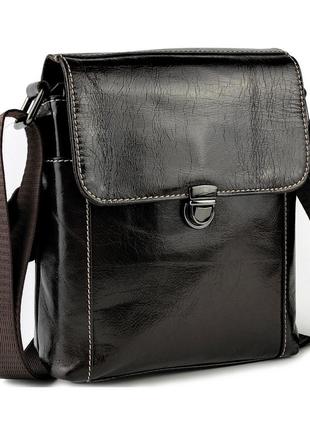 Шкіряна чоловіча сумка / кожаная мужская сумка из натуральной кожи с клапаном fr00n3