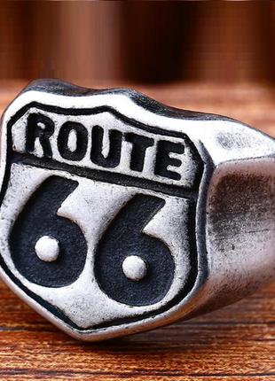 Кольцо из медицинской стали 316l "route 66"5 фото