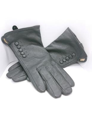 Жіночі шкіряні рукавички з теплою підкладкою1 фото