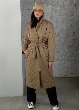 Пальто тепле на запах стьобане пуховик куртка в стилі zara 🥰8 фото