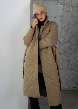 Пальто тепле на запах стьобане пуховик куртка в стилі zara 🥰9 фото