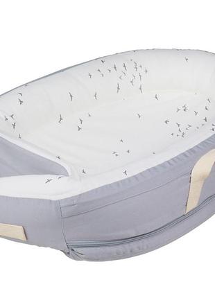 Кокон для сна с ограничителем voksi "baby nest premium", grey flying, цвет серый (11008156-grey-flying)2 фото