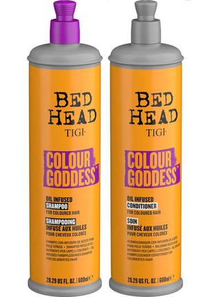 Шампунь + кондиціонер для фарбованого волосся для фарбованого волосся tigi bed head colour goddess 600мл