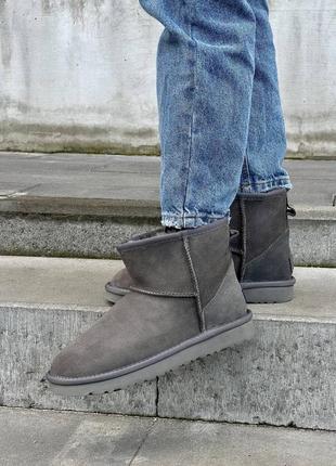 Угги ugg classic mini grey2 фото