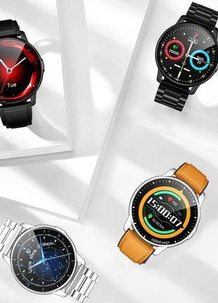 Розумні смарт годинник smart watch lemfo lf28 silver чорний ремінець. з тонометром пульоксиметром android 5.0 ios 94 фото