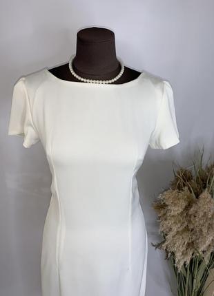 Сукня футляр міді біла теплий білий молочний колір1 фото