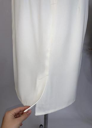 Сукня футляр міді біла теплий білий молочний колір5 фото